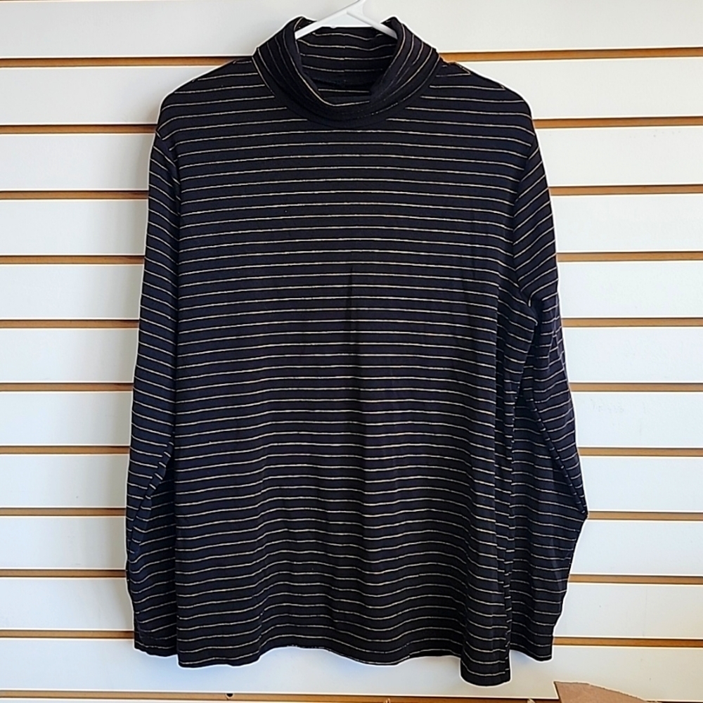 Sparkle striped turtleneck long sleeve top 3x
